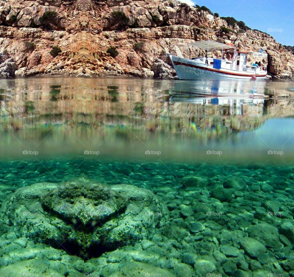 sea with green water