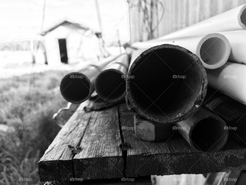 Monochrome, No Person, Pipe, Industry, War