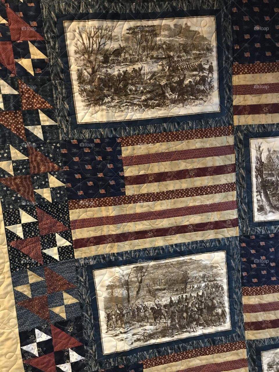 A Civil War quilt on display at Denny’s.