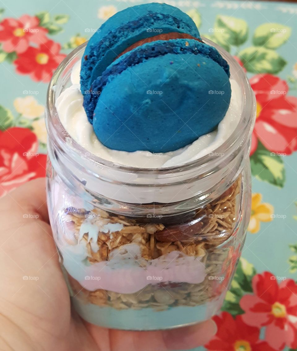 yogurt fridge granola oats mason jar