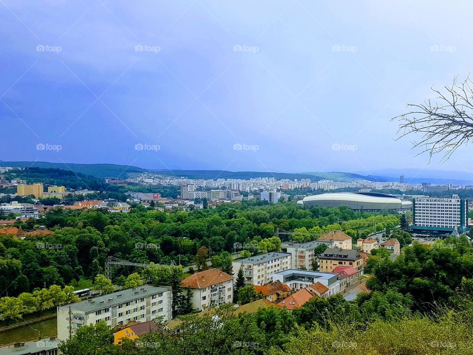 the city of Cluj Napoca, seen from above