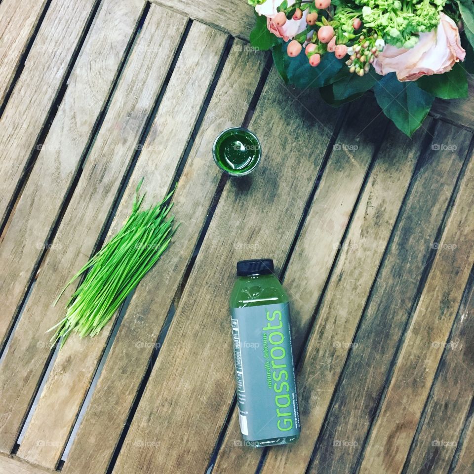 Daily routine, wheatgrass shots and juice 