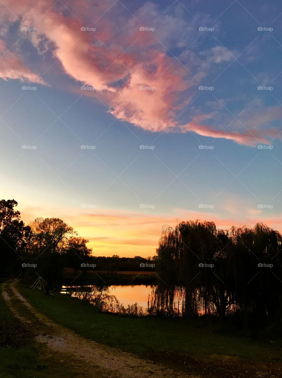 Twilight Reflections Over Holiday Lake