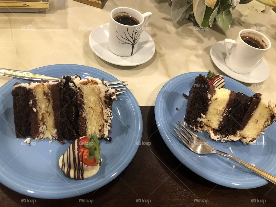 Cake with coffee