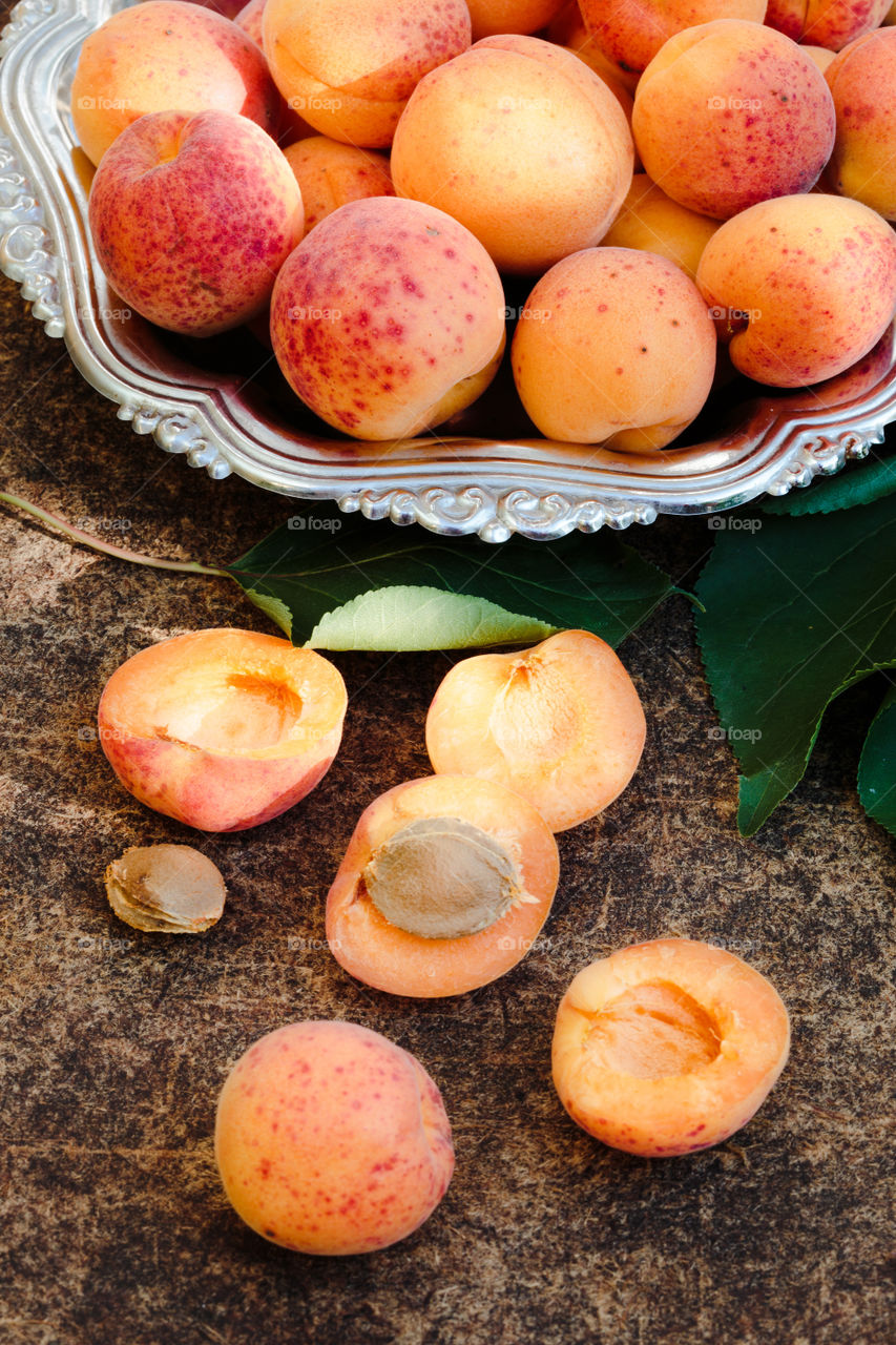 Fresh apricots from garden