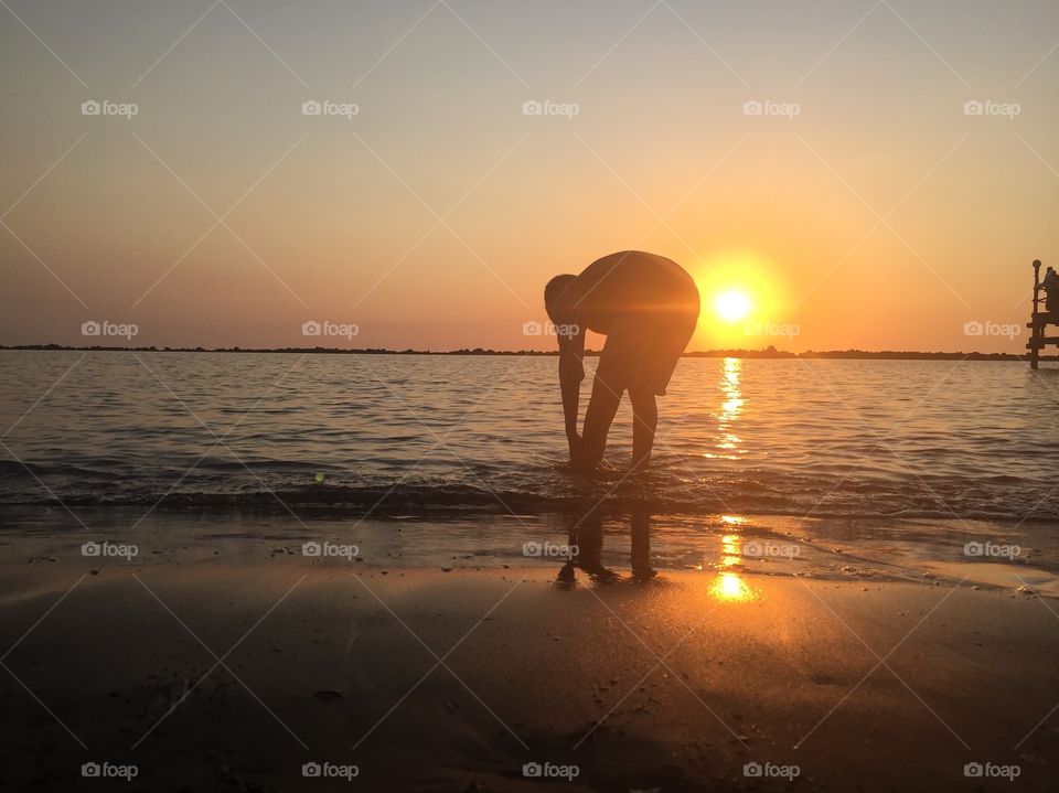 Playing on beach
