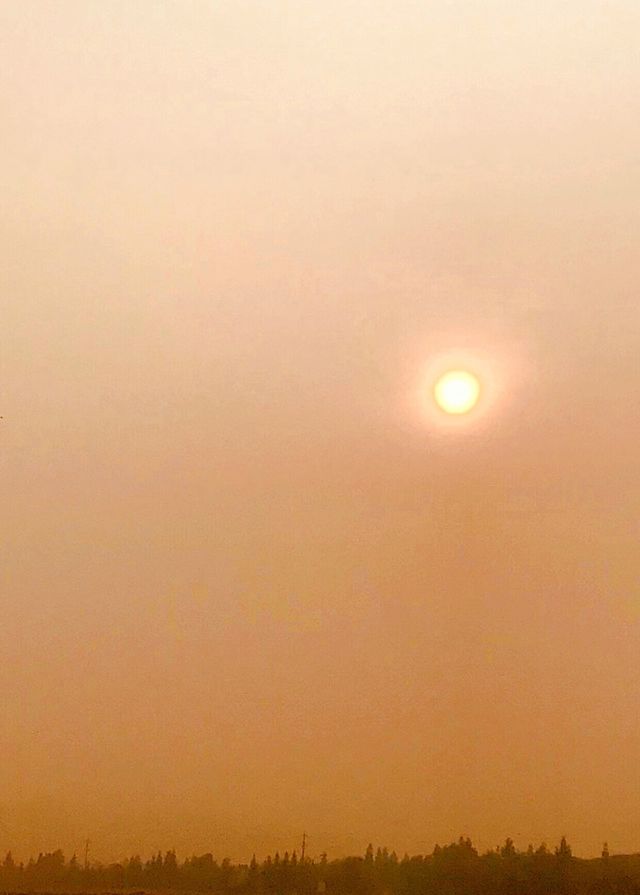 California - As the sunsets on Our smoke filled days as the biggest fire burns in California. USA, America - pray for California 