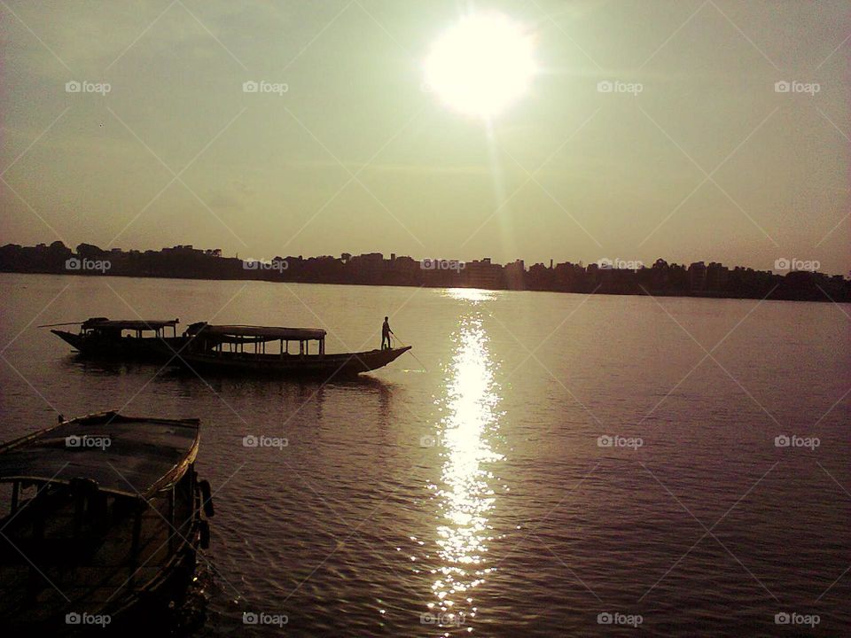 Beautiful sunset vintage view