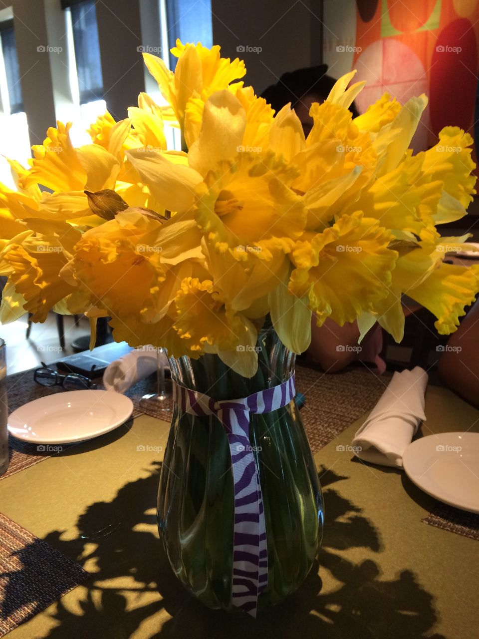 Yellow daffodils in vase 