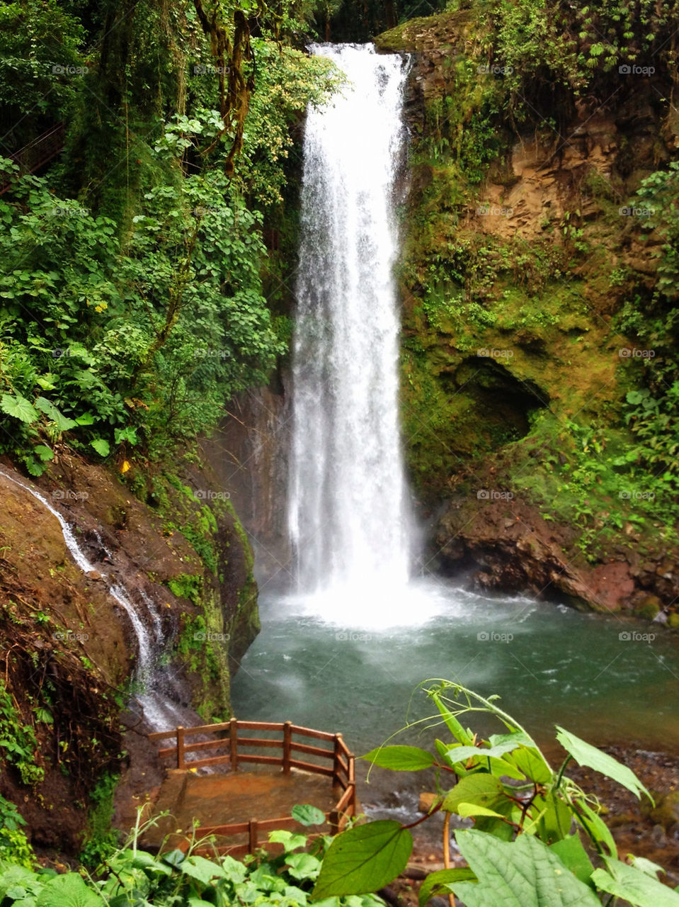 mountain forest waterfall cloud by carloschaconphoto