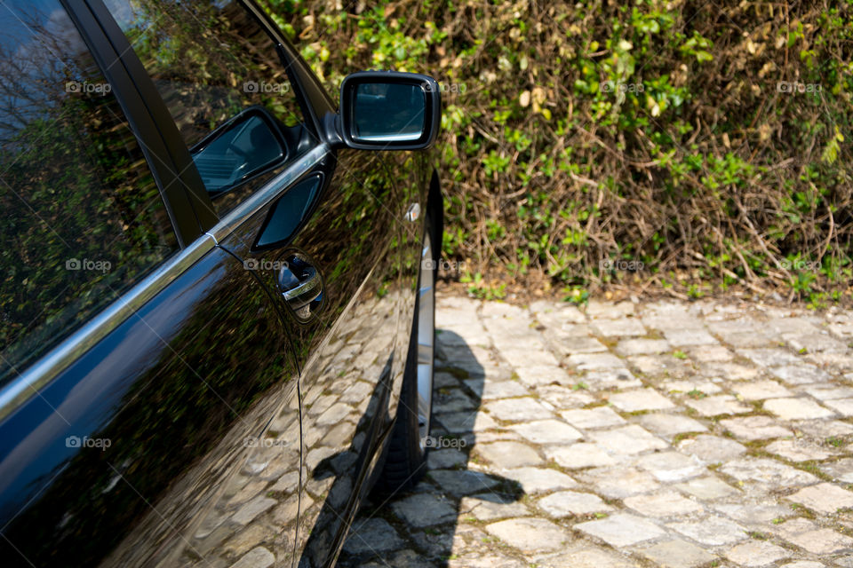 BMW limousine on parking lot