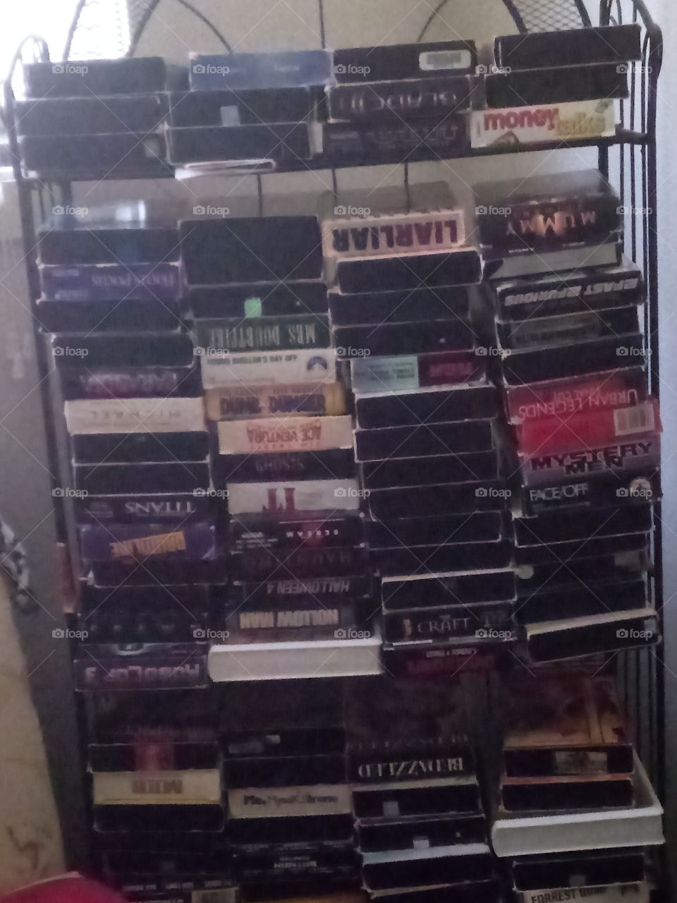 close up of my VHS tapes that are out