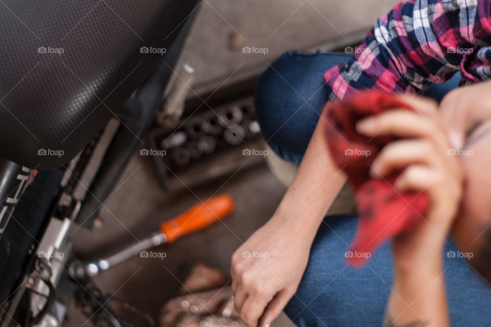 Working in the garage