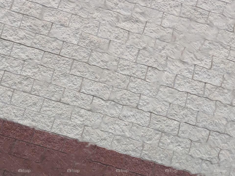 Bricks in the rain