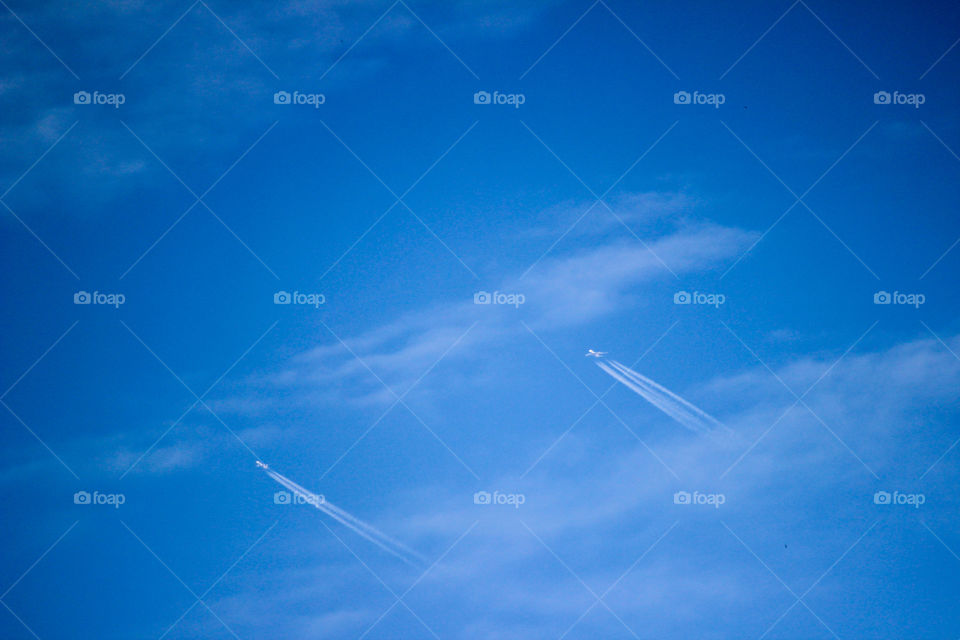 View of airplane in sky