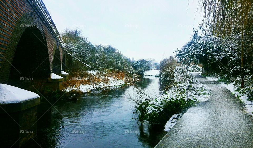 Wintery River Scene