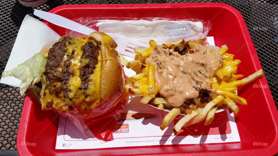 In N Out Animal style fries and 4 x 4. First time in 12 years