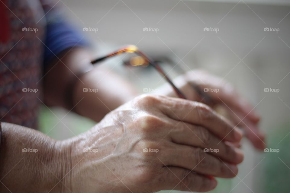 Hand of senior woman 