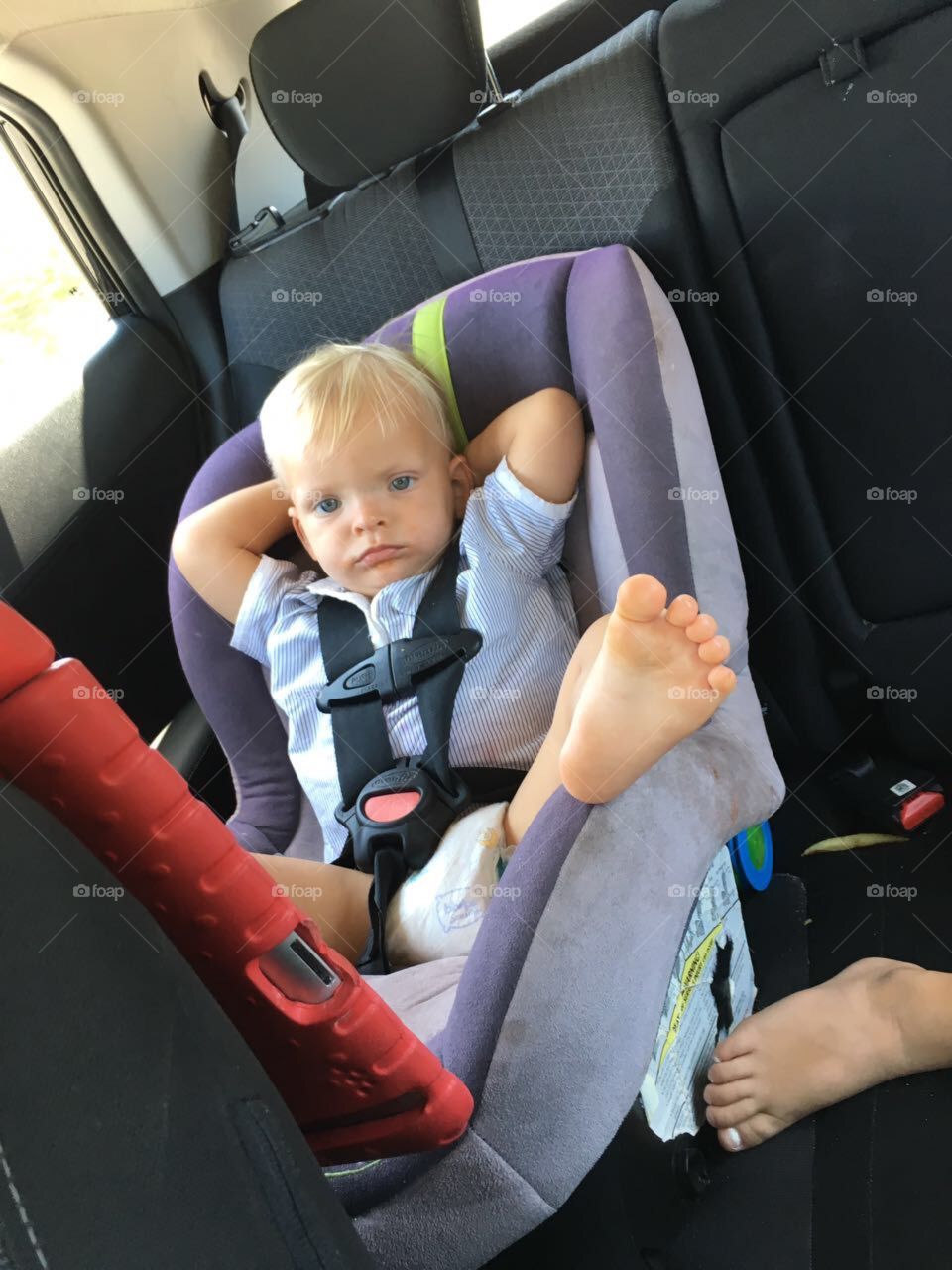 Baby waking up after a siesta 
