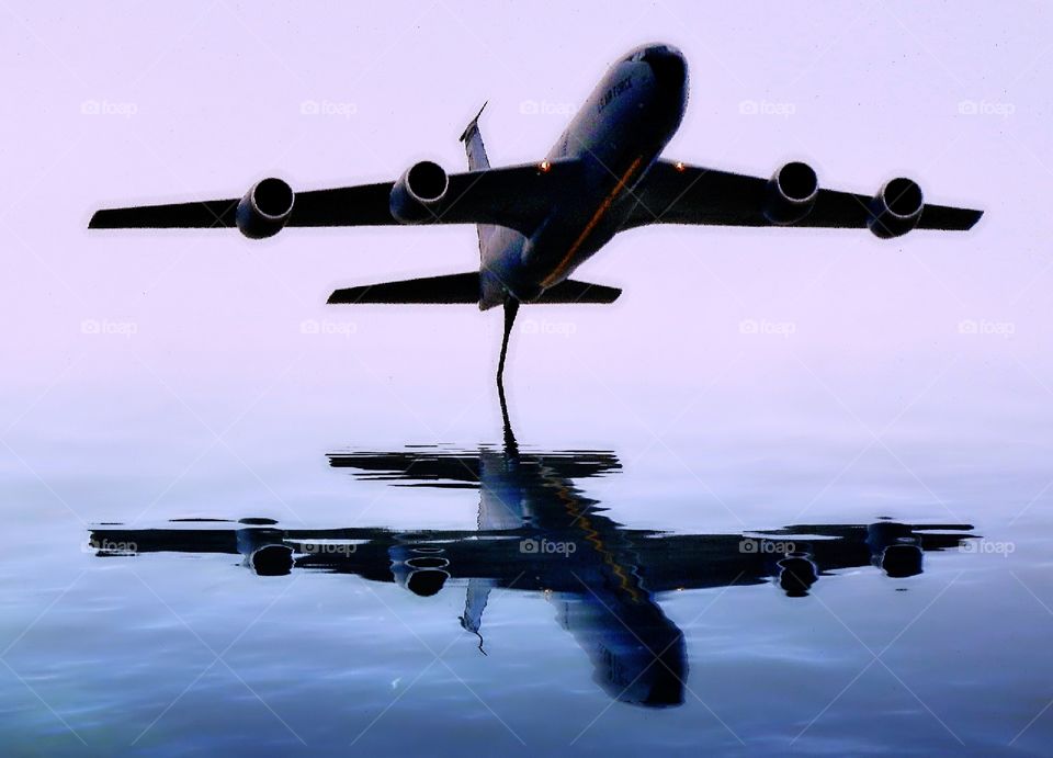Composite Art. Airplane Reflections