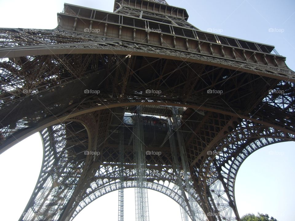 Below the Eiffel Tower