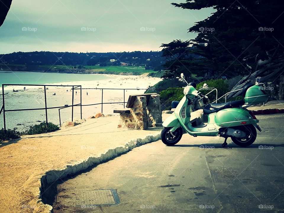 scooter on the Carmel seafront? CA
