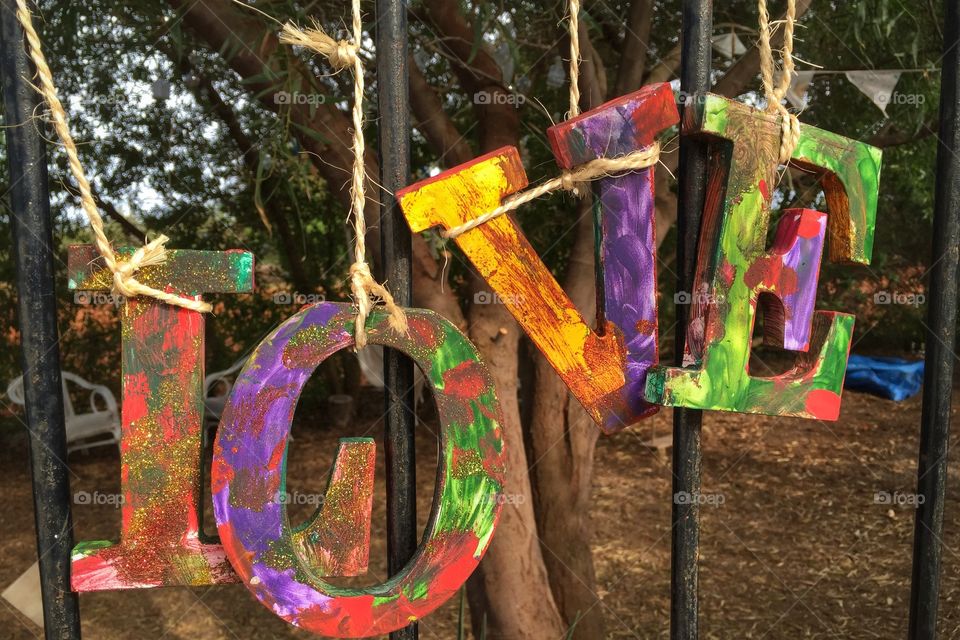 Love letters in a garden