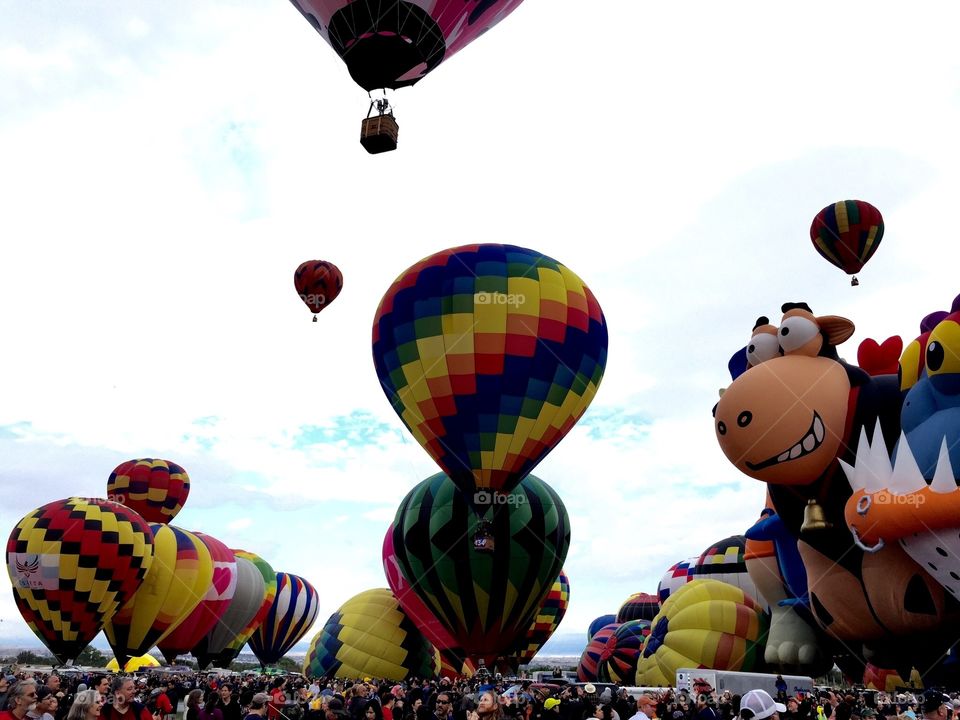 Balloon Fiesta 2015 ABQ. Up in the air, shot of some great colorful balloons!
