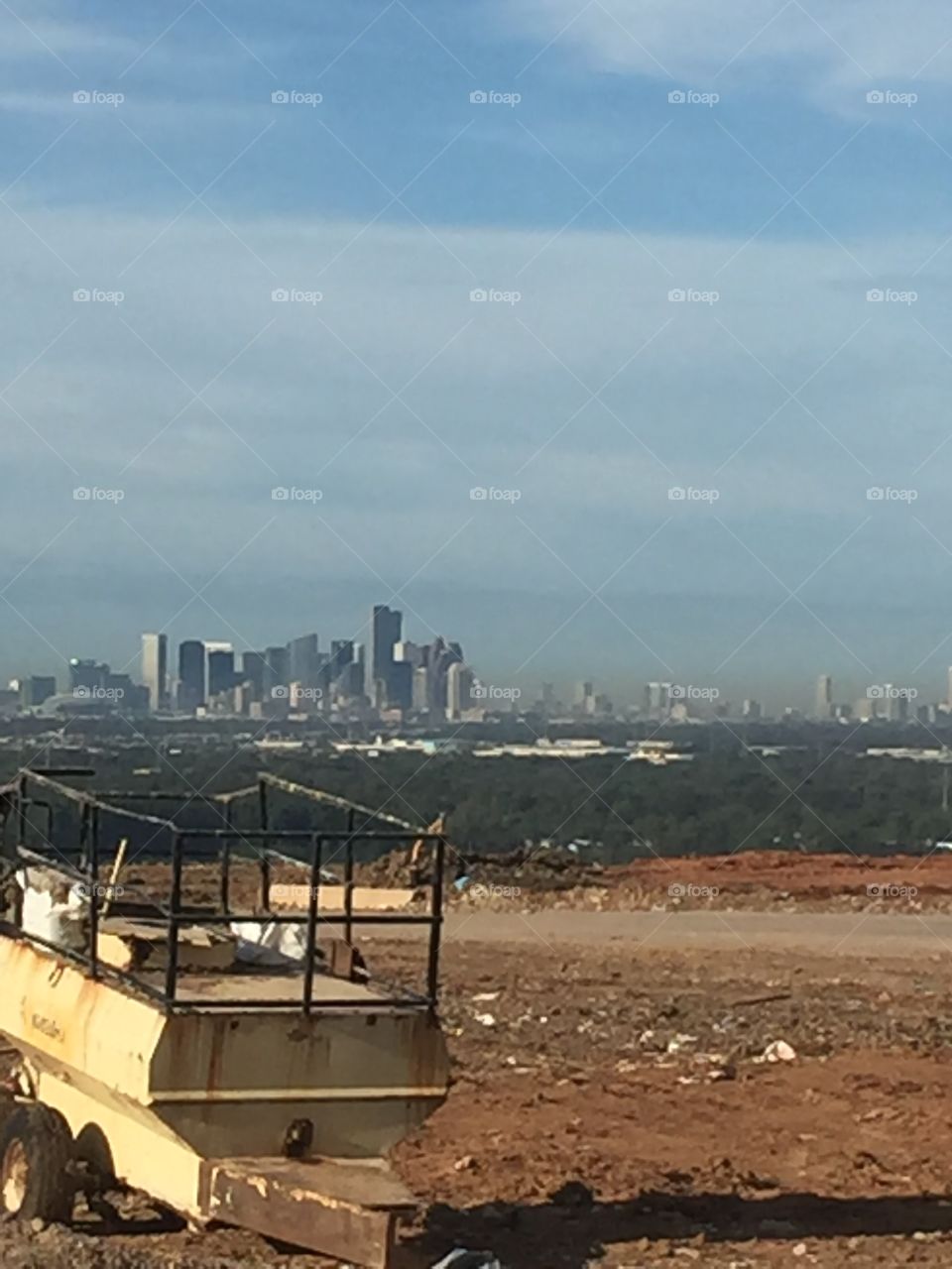 The View of downtown Houston Texas from McCarty Landfill