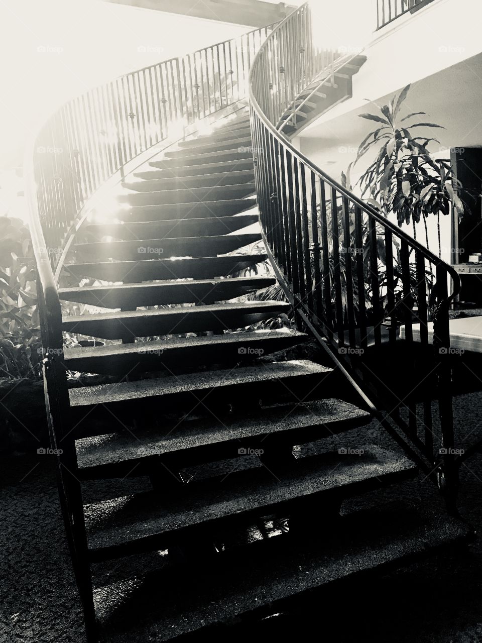 The right swing curve stairs of the Church building. 
