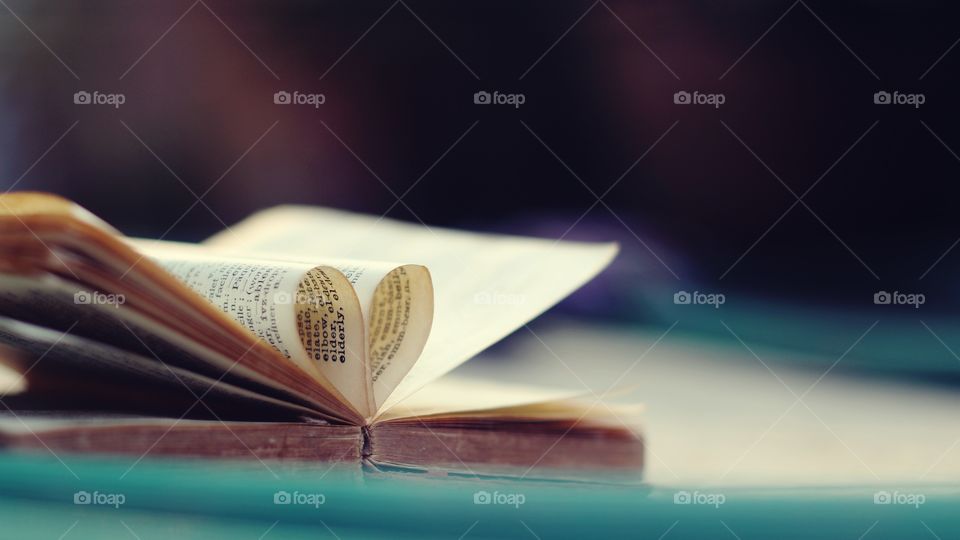 Book open heart shape