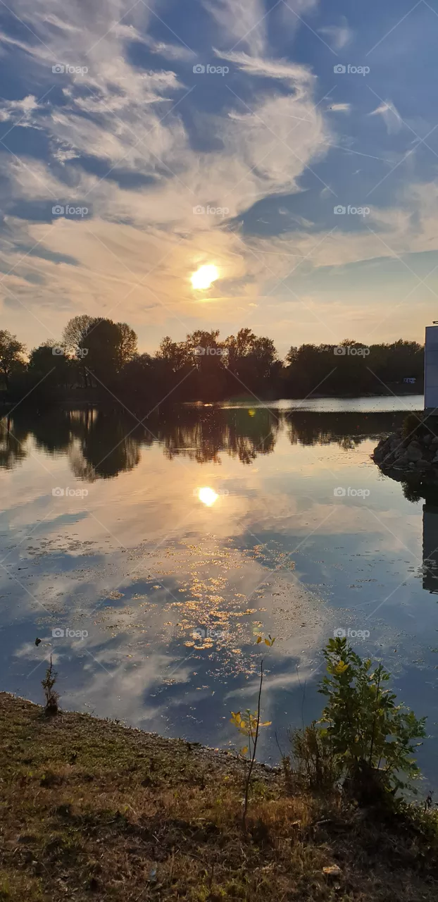 sun above the lake
