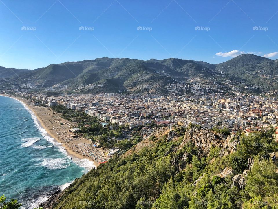 aerial view of the beautiful province of Alanya