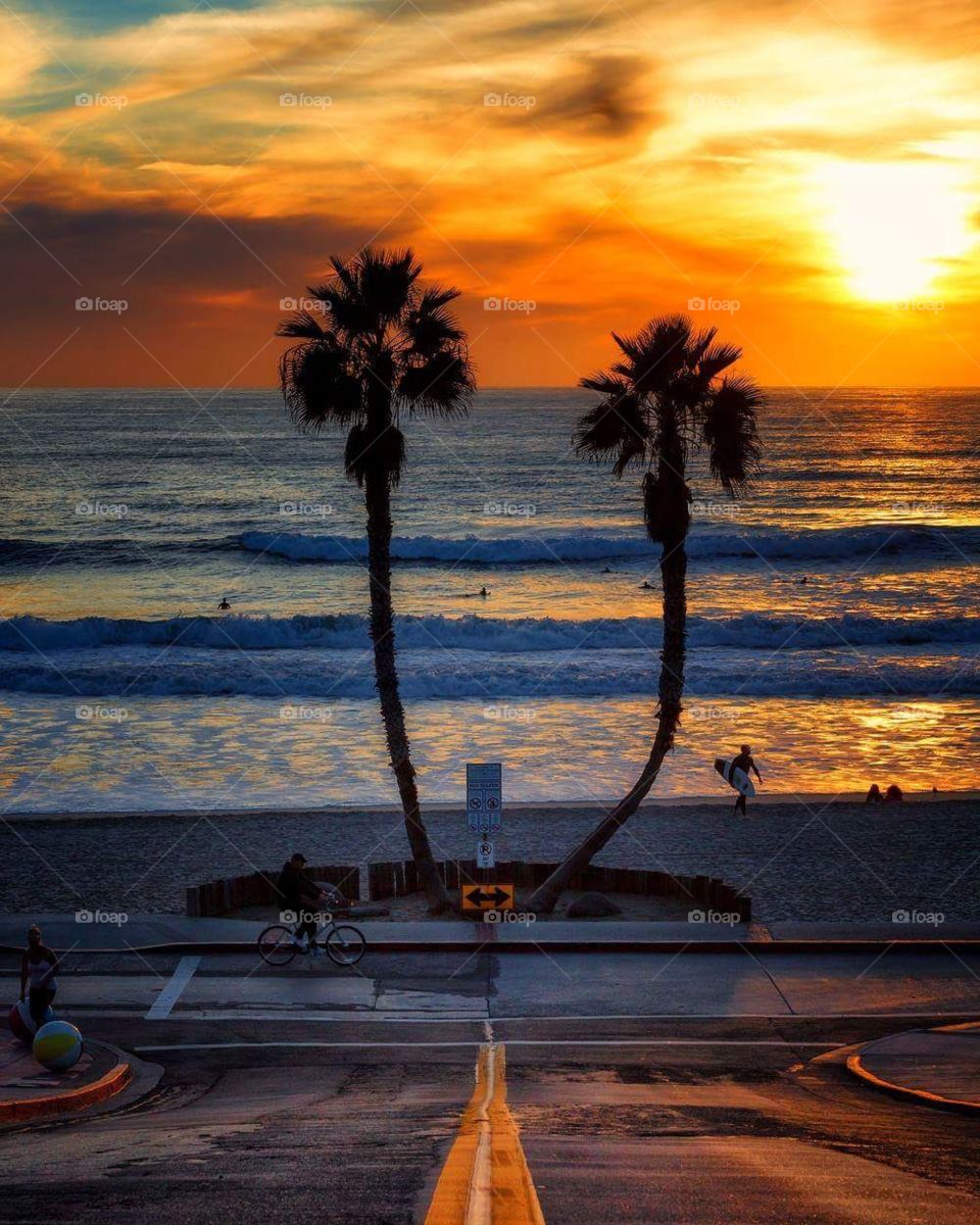 Sunset, Beach, Water, Sun, Ocean