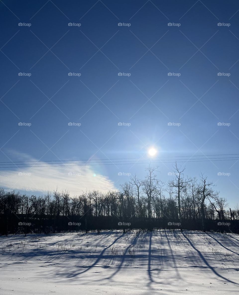 Snow with sun