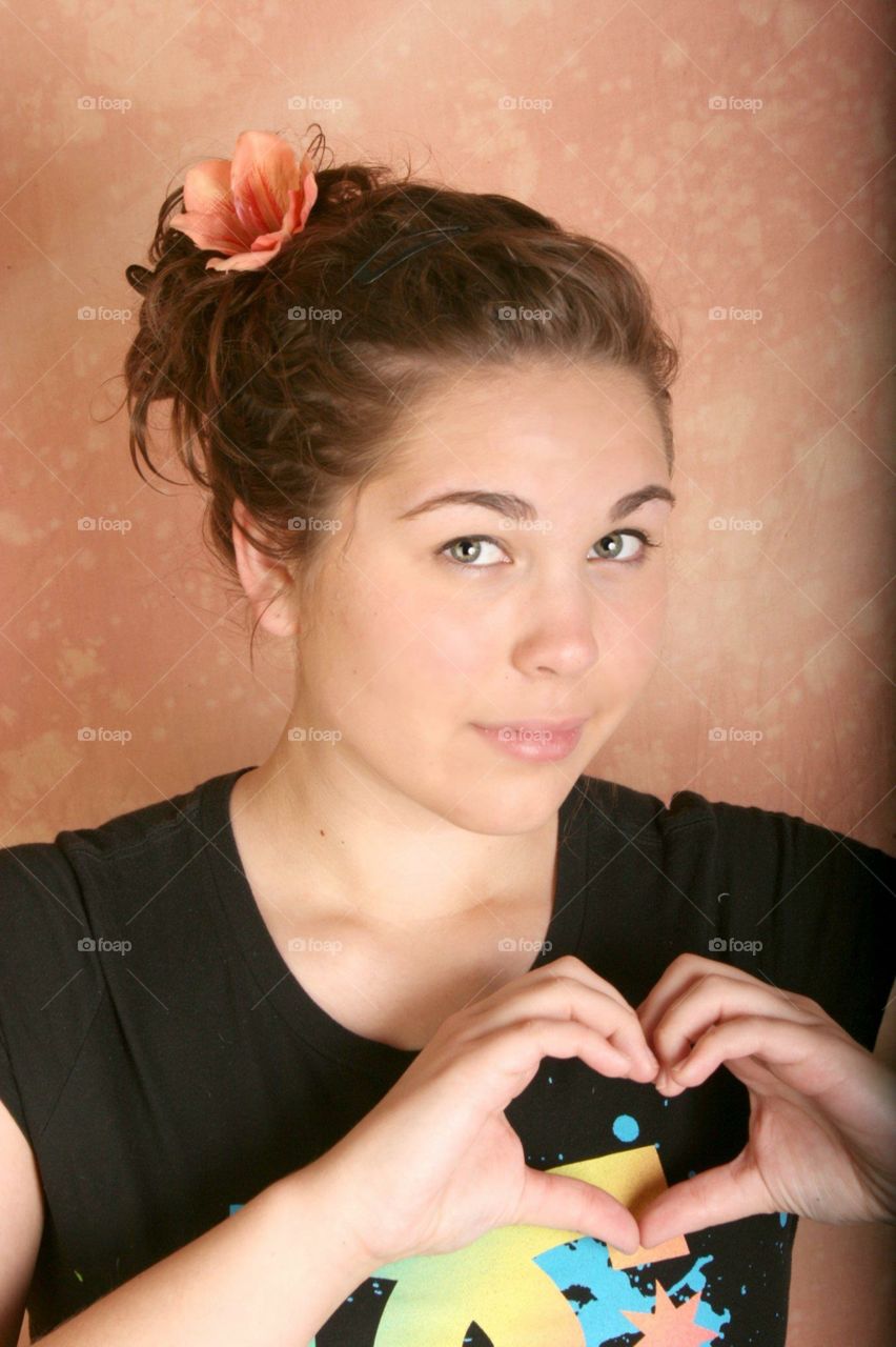 Sensual portrait with gorgeous green eyes. 