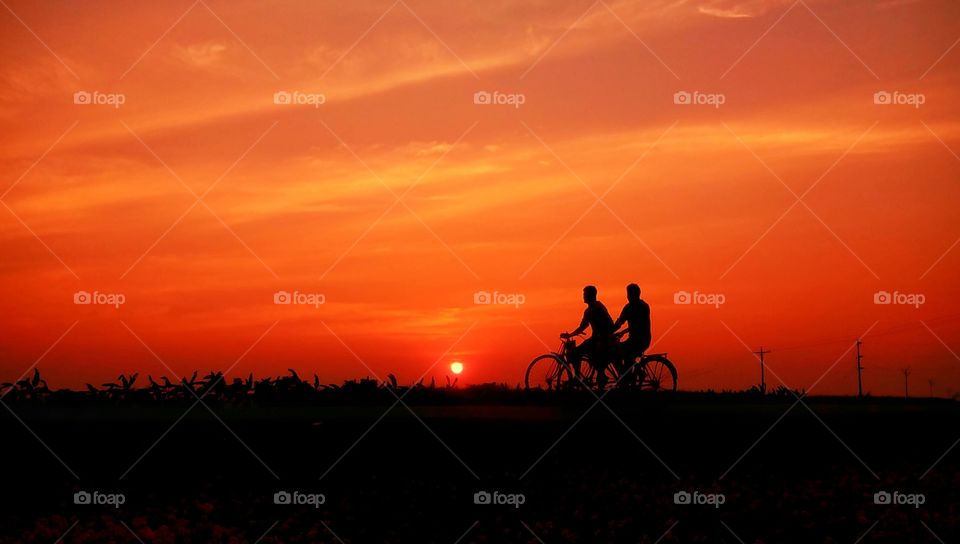 Back home by my cycle after finish my job