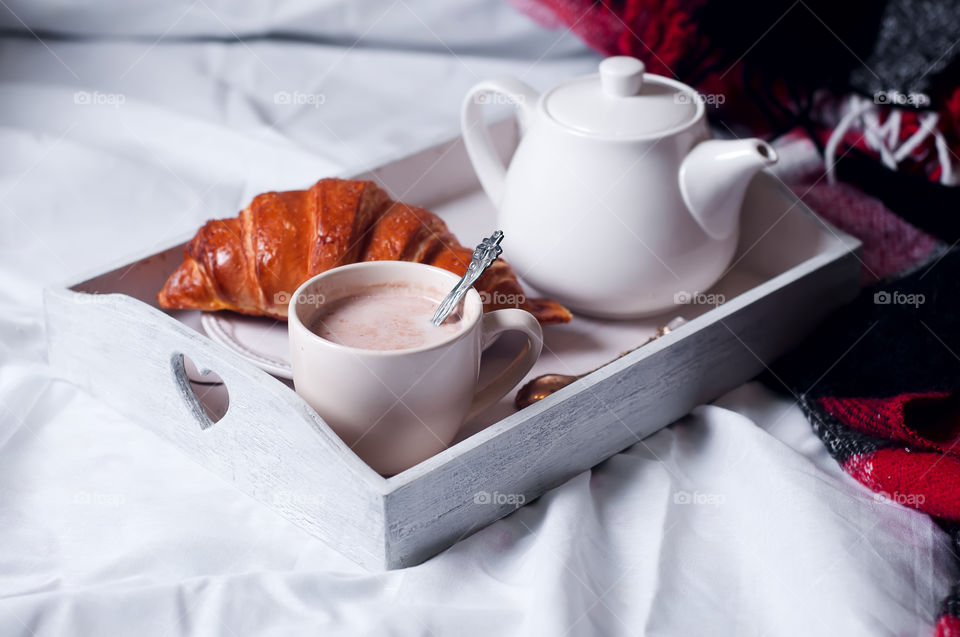 French breakfast with coffee