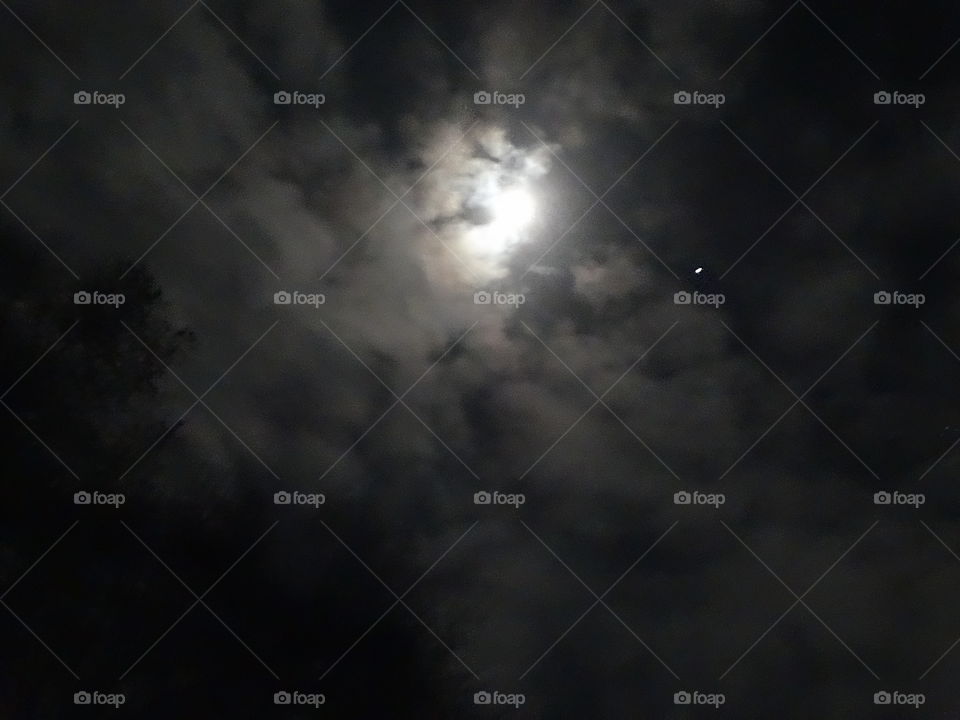 Cloudy moon