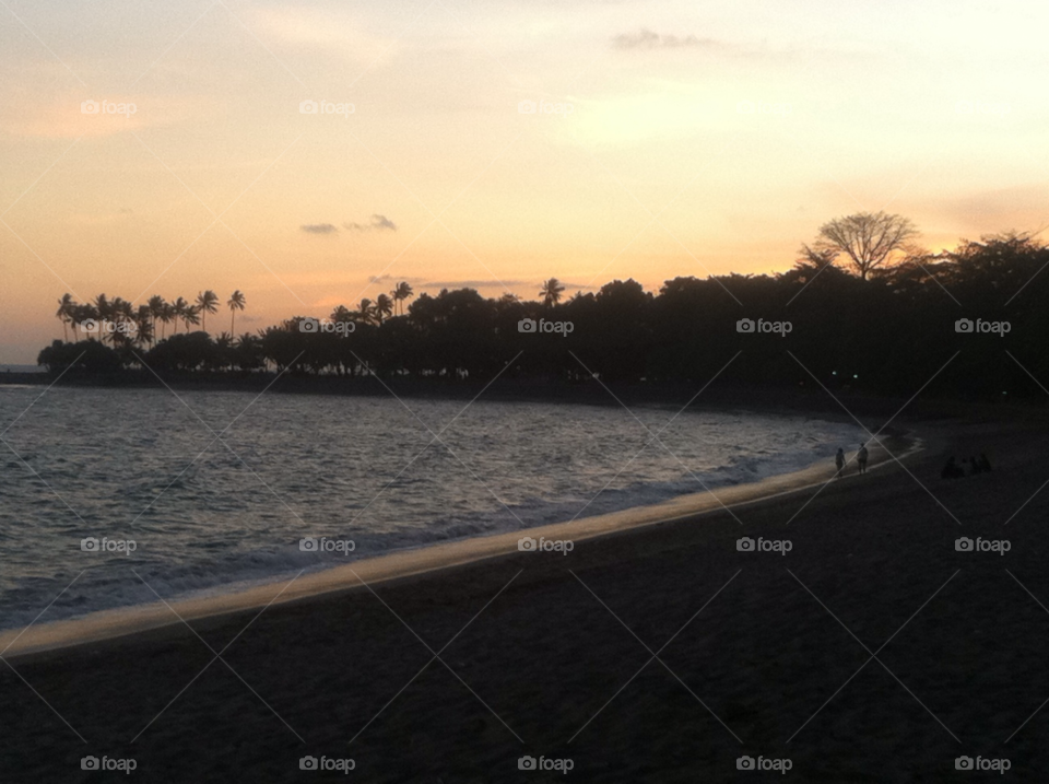 beach sky sunset water by LisAm