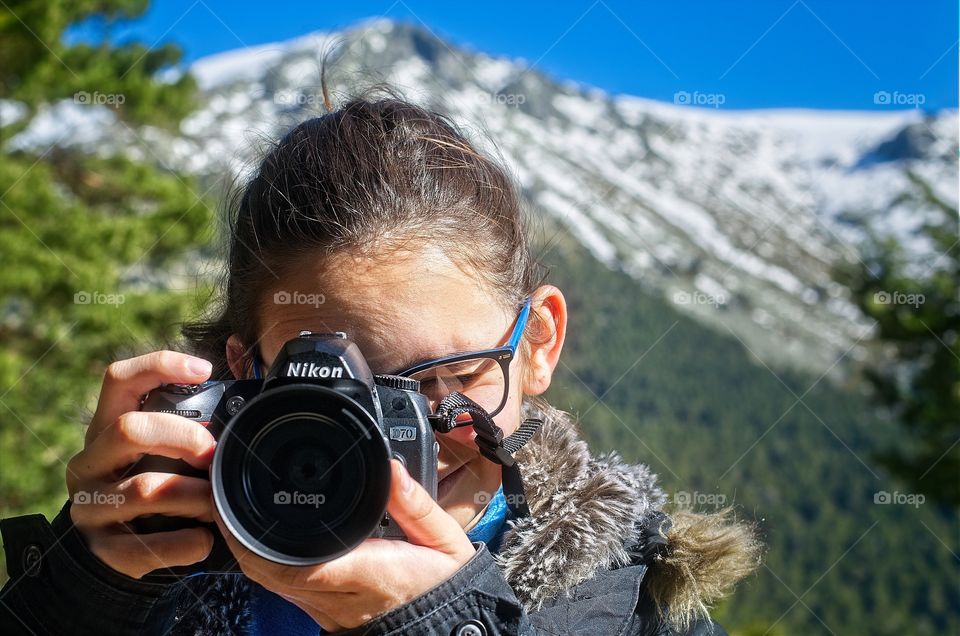 Young photographer girl