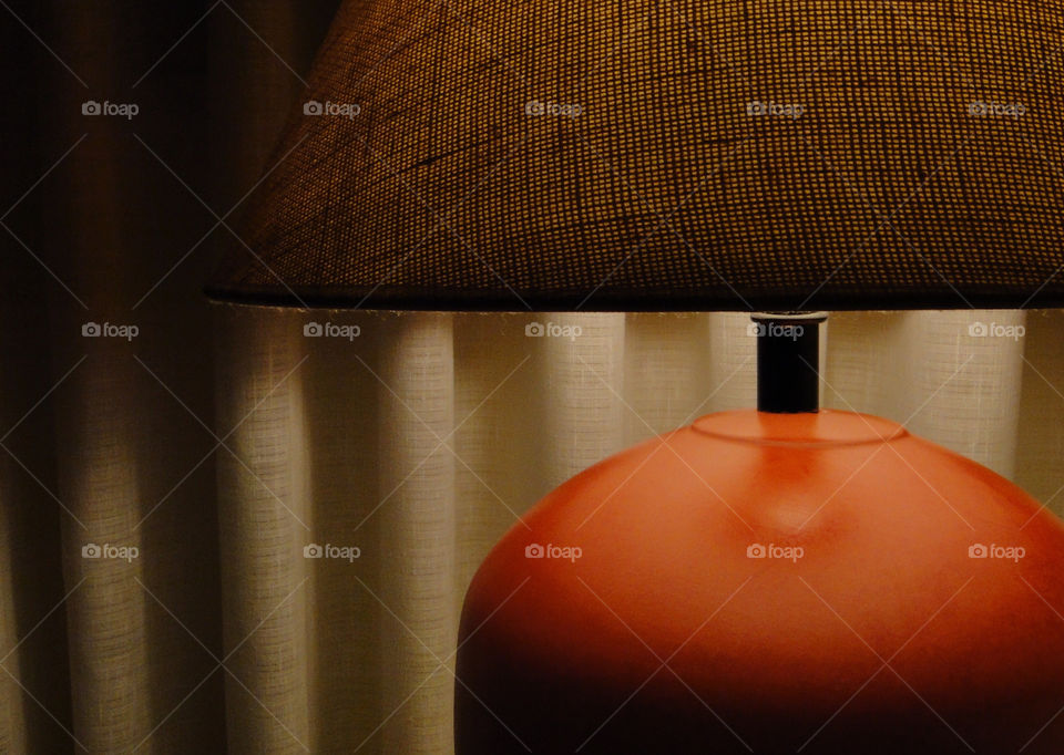 Red lamp with warm light 