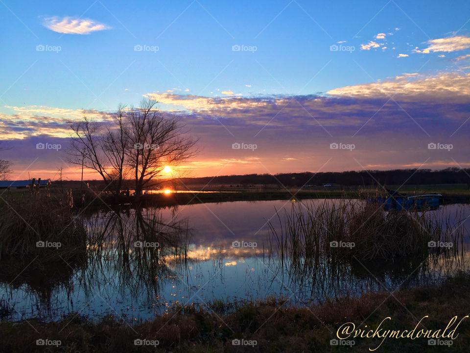 Dawn, Sunset, Water, Nature, Lake