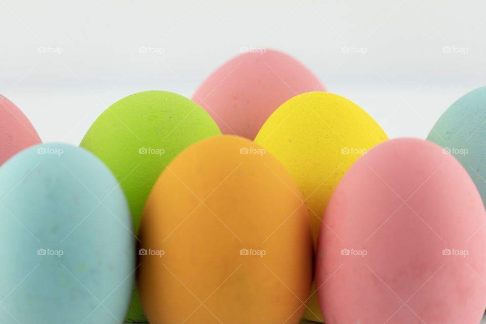 Colorful eggs are natural ellipse shape