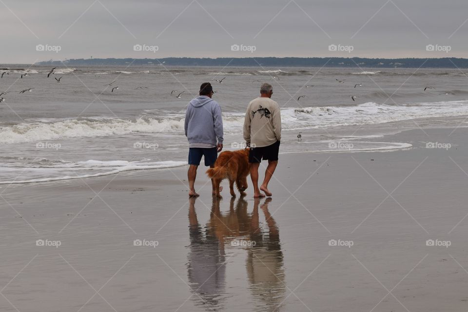 Walking on the beach