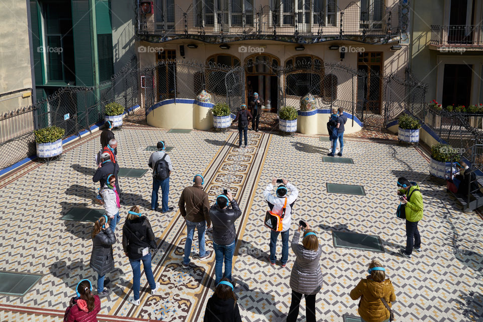 Hydraulic Pavement. Casa Batllo. Barcelona. Terrace.