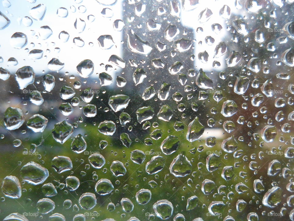 water drops on the window glass