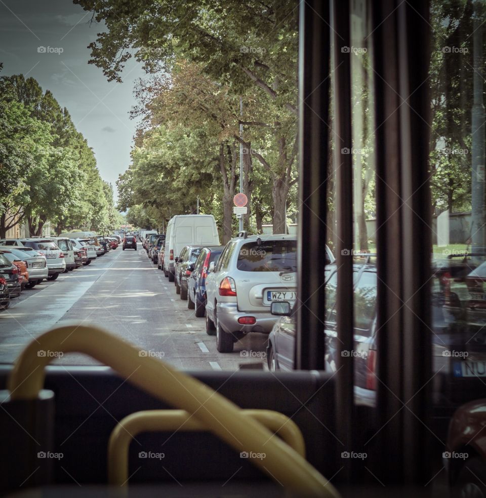 Bus ride, front view