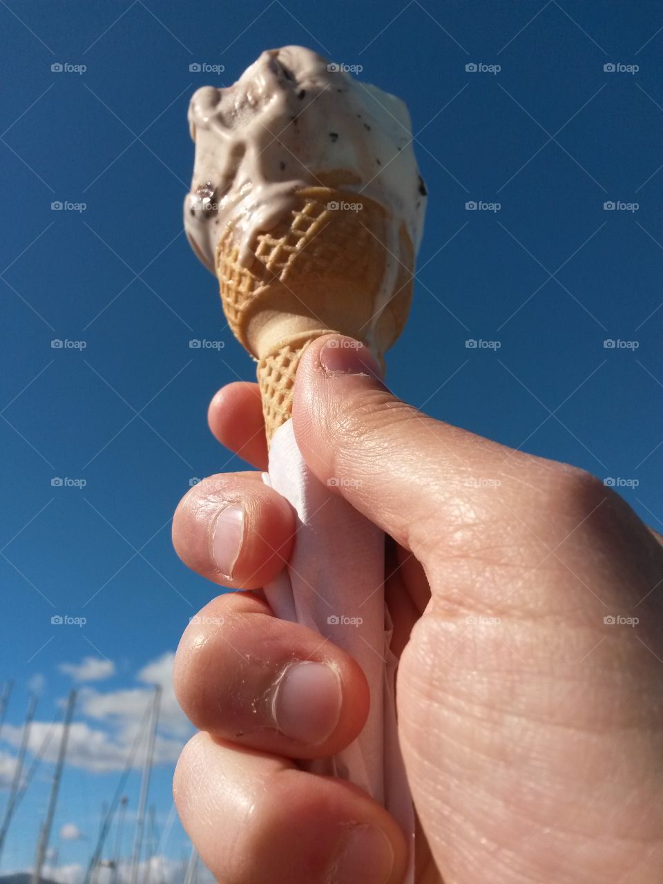 fresh  ice cream held by a hand