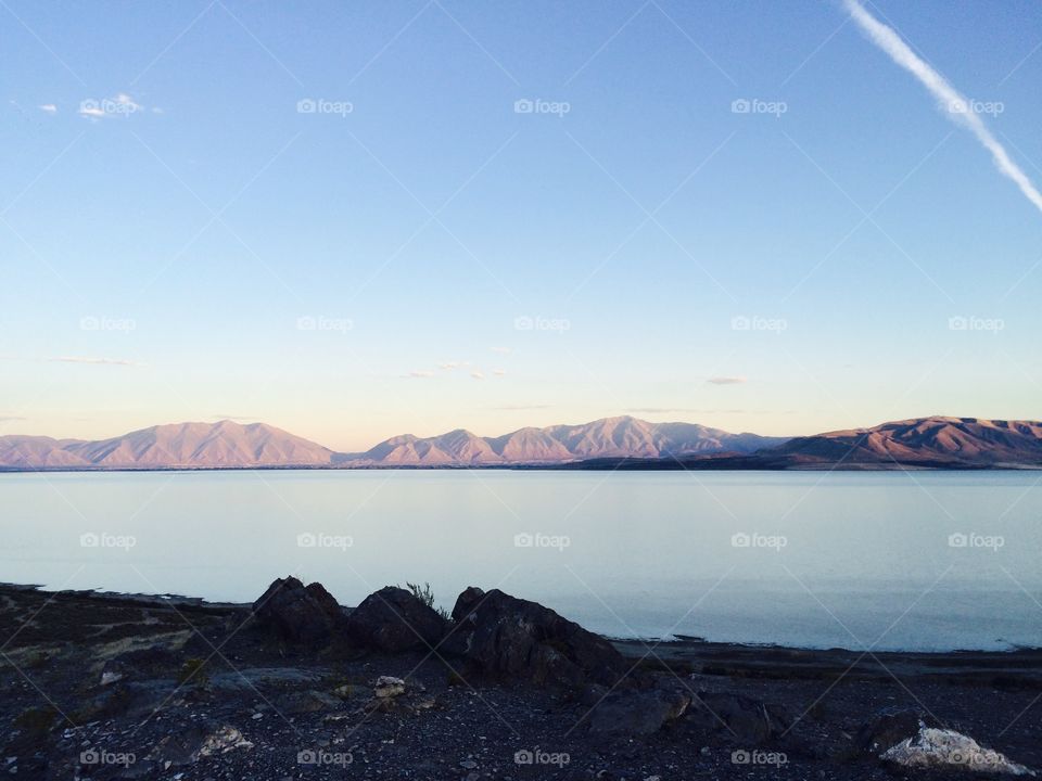 Utah lake and the Wasatch mountains